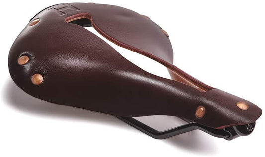 H1 Touring Saddle, Oxblood Leather, Copper Rivets