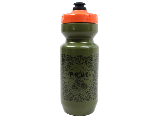 Bandana Water Bottle, 22oz, Green Bottle/ Black Ink