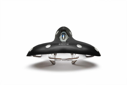 H2 Touring Saddle, Black Leather, Silver Rivets