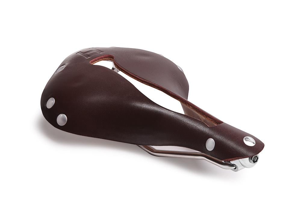H2 Touring Saddle, Tool Leather, Silver Rivets