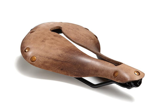 H1 Touring Saddle, Tool Leather, Copper Rivets