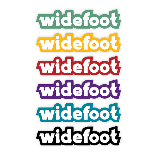 Widefoot Logotype Sticker, Red/White