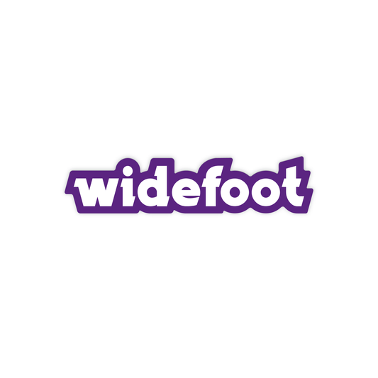 Widefoot Logotype Sticker, Purple/White