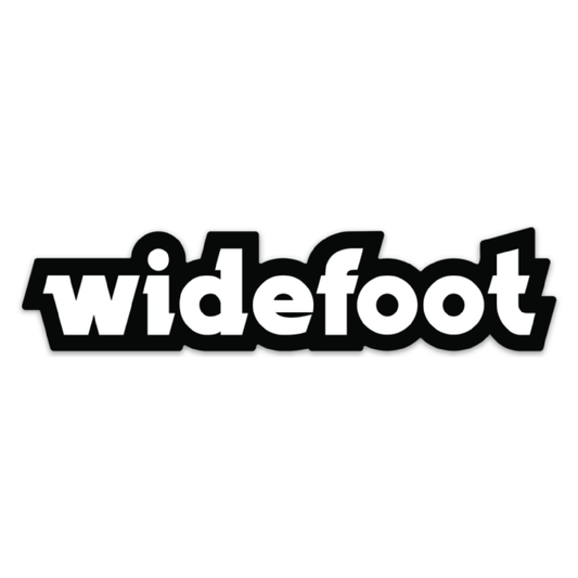 Widefoot Logotype Sticker, White/Black