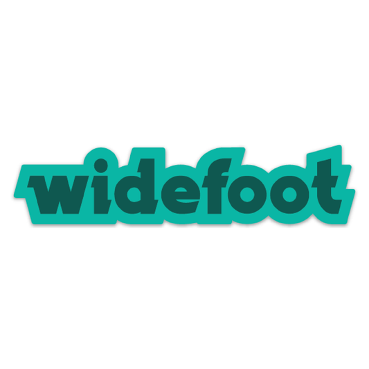 Widefoot Logotype Sticker, Turquoise/Hunter