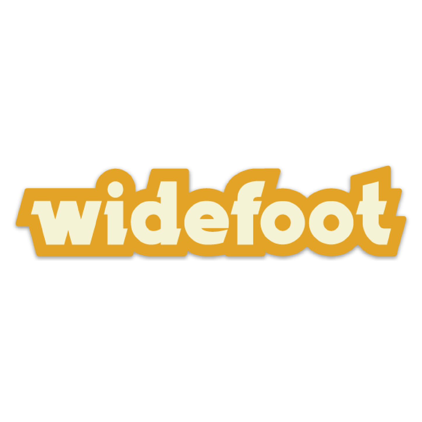 Widefoot Logotype Sticker, Yellow/White