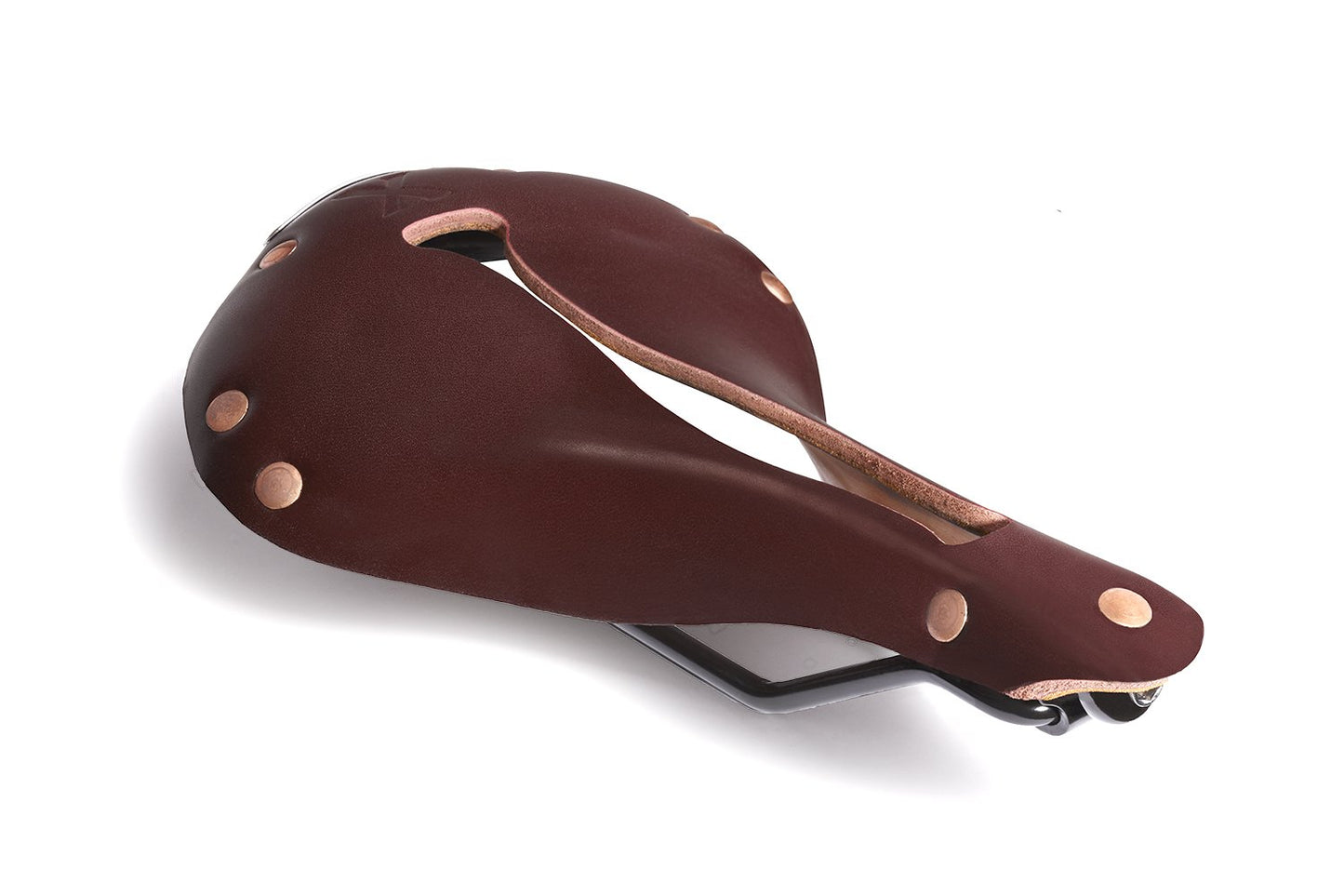 X1 Touring Saddle, Oxblood Leather, Copper Rivets