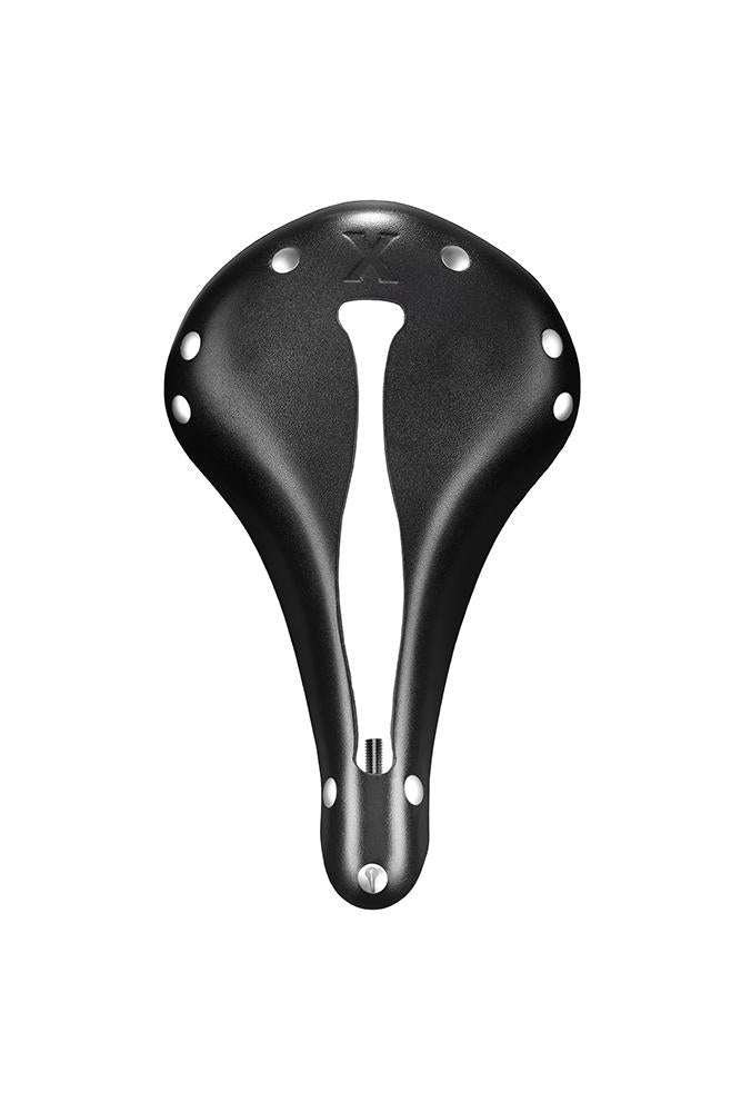 X2 Touring Saddle, Black Leather, Silver Rivets